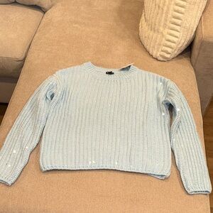 INC International Concepts Light Blue Crew Neck Sweater
